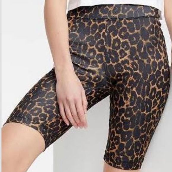 Leopard print bike shorts (NWOT) - Picture 2 of 3